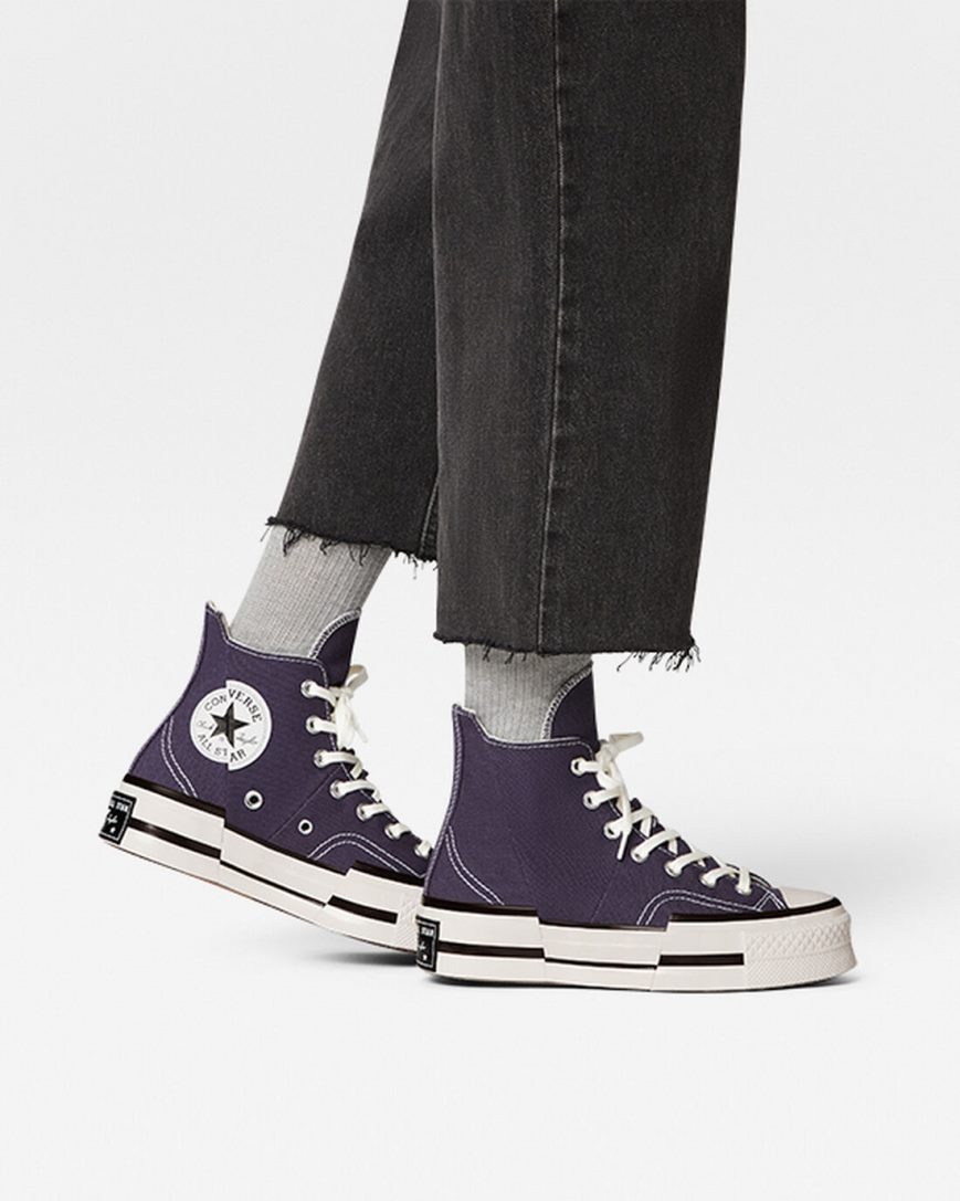 Dámské Boty Vysoké Converse Chuck 70 Plus Fialové Černé | CZ LDVU15